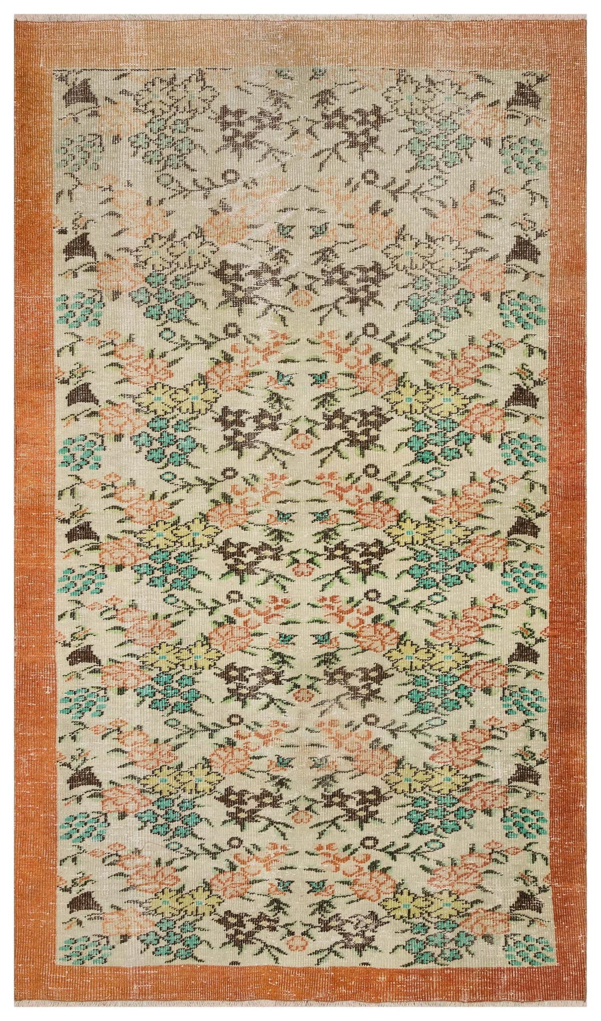 Authentic Hand-Woven Distressed Rug — detail view 2, handmade vintage rug