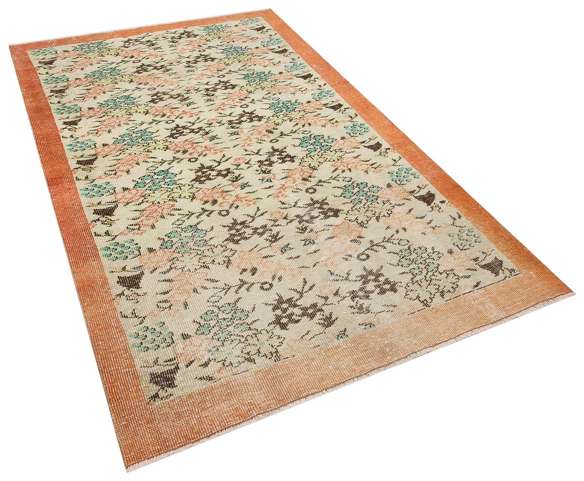 Authentic Hand-Woven Distressed Rug, vintage rug, Handmade, hand-knotted wool, cotton & silk, size 152 × 265 cm, from Antalya