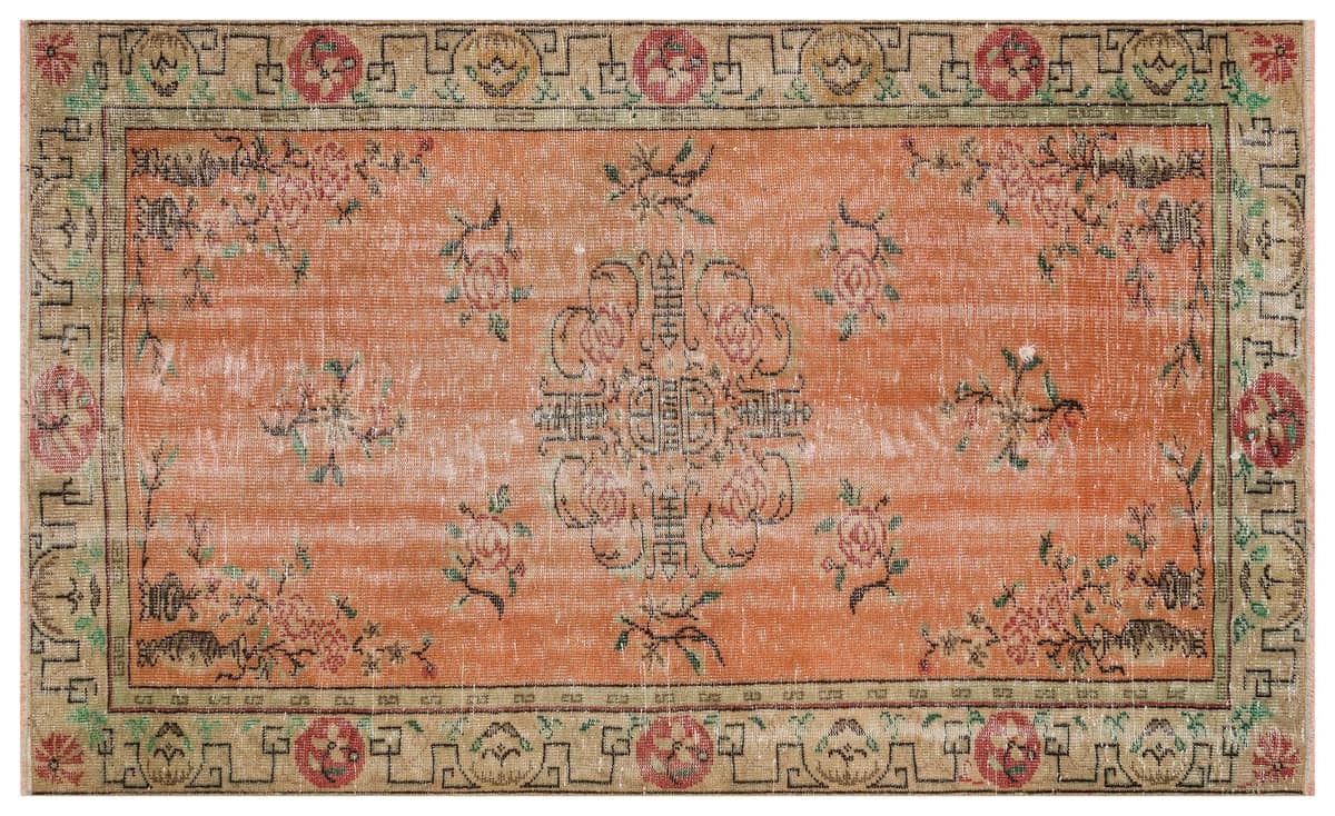 100% Wool Distressed Rug — detail view 3, handmade vintage rug