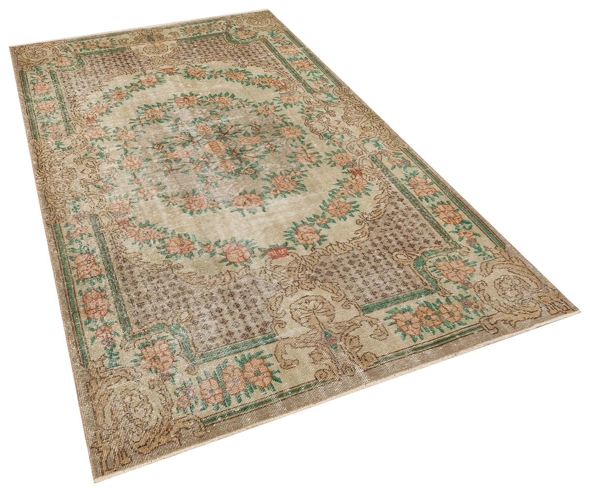 Exclusive Vintage Distressed Rug, vintage rug, Handmade, hand-knotted wool, cotton & silk, size 152 × 255 cm, from Yahyalı