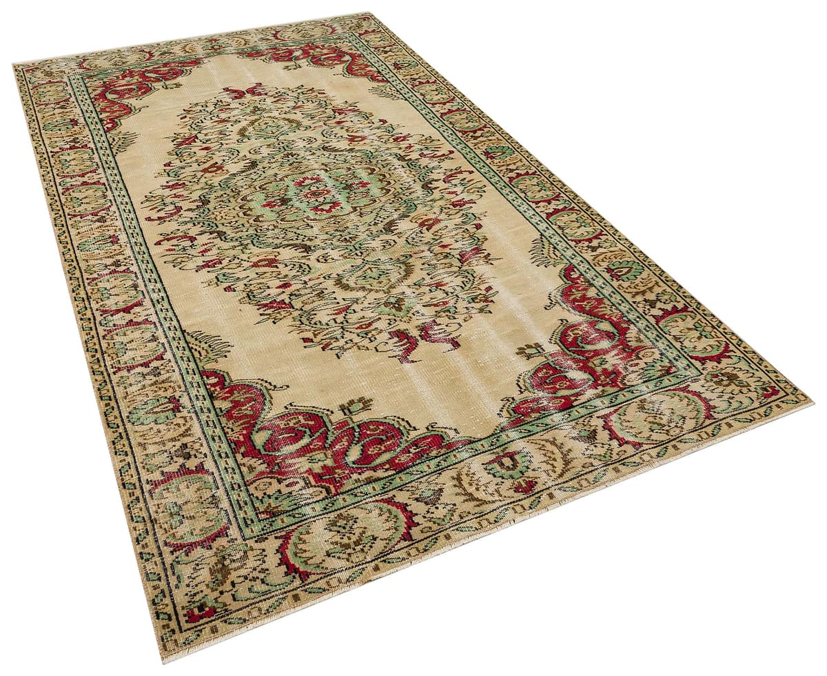 Authentic Hand-Woven Distressed Rug, vintage rug, Handmade, hand-knotted wool & silk, size 161 × 276 cm, from Demirci