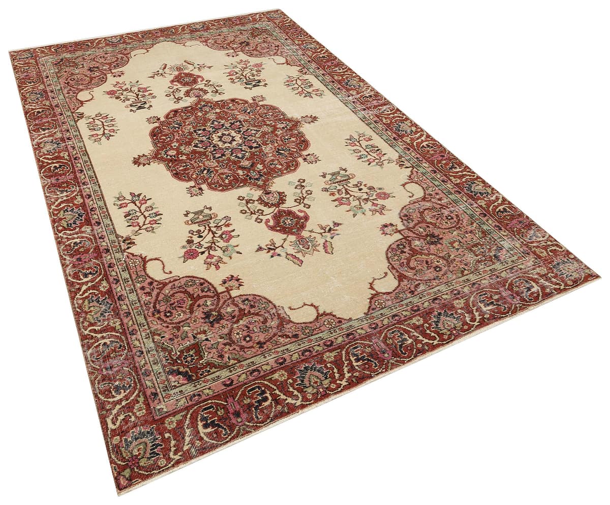 100% Handwoven Vintage Rug, vintage rug, Handmade, hand-knotted wool, size 172 × 287 cm, from Oushak