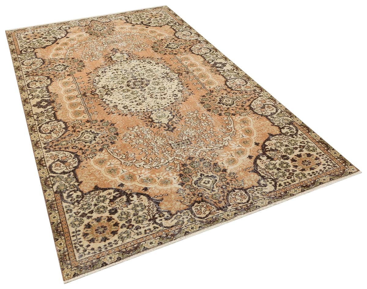 Distressed Hand-Woven Vintage Rug, vintage rug, Handmade, hand-knotted silk, size 168 × 270 cm, from Milas