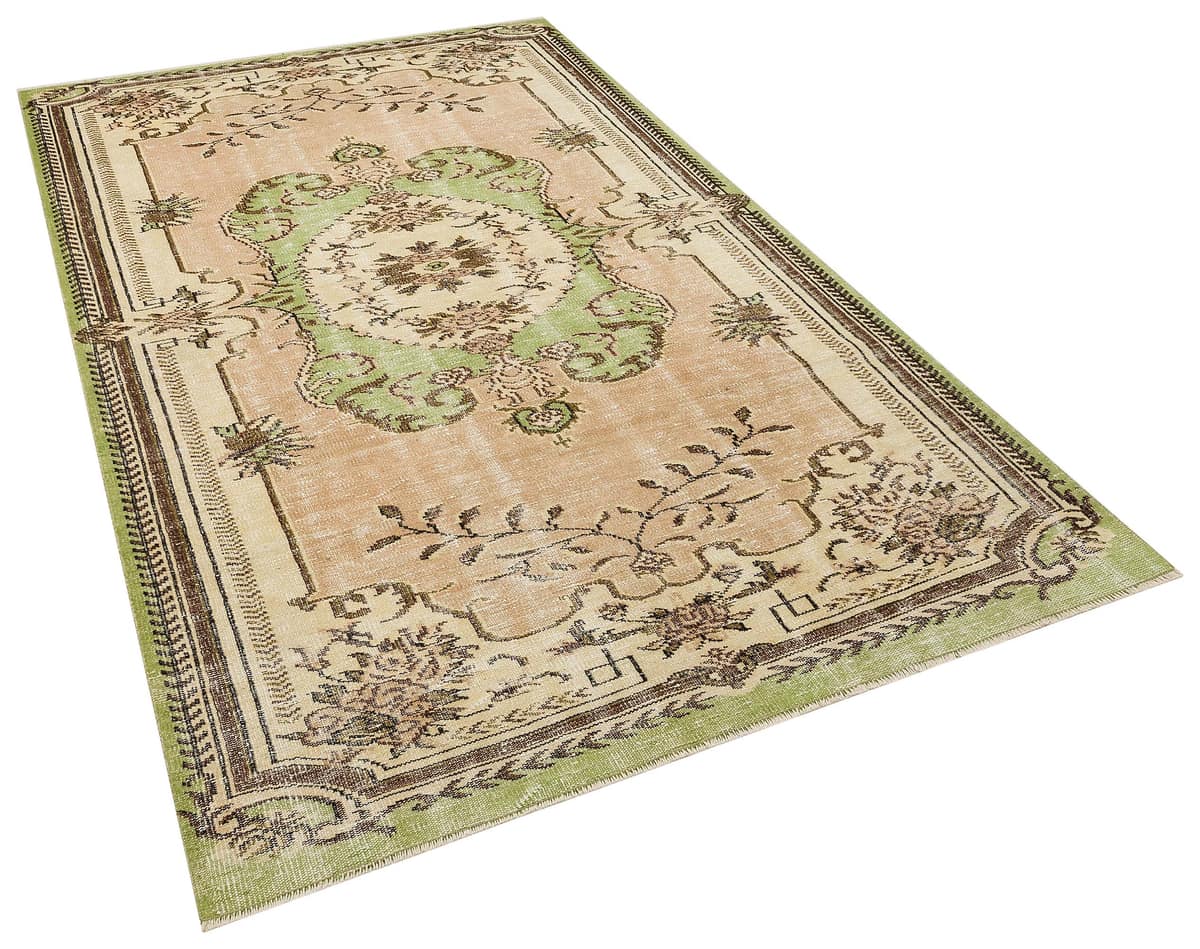 Vintage Distressed Handwoven Rug, vintage rug, Handmade, hand-knotted silk, size 167 × 273 cm, from Kars