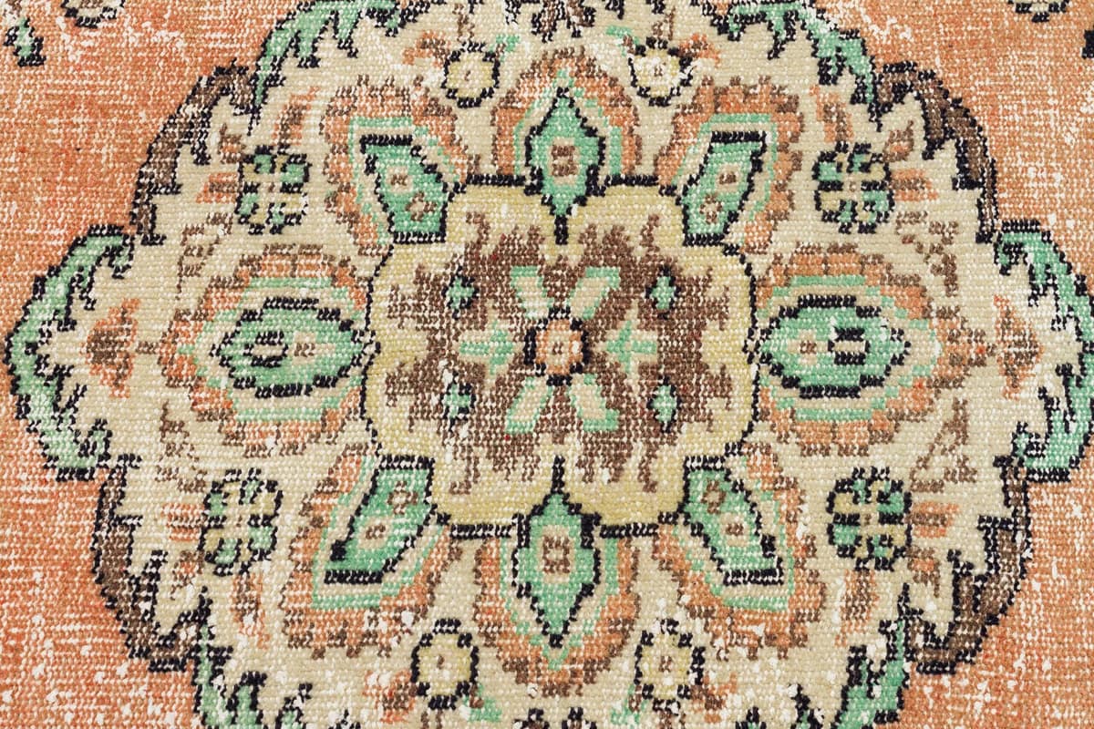 Authentic Hand-Woven Distressed Rug — detail view 5, handmade vintage rug
