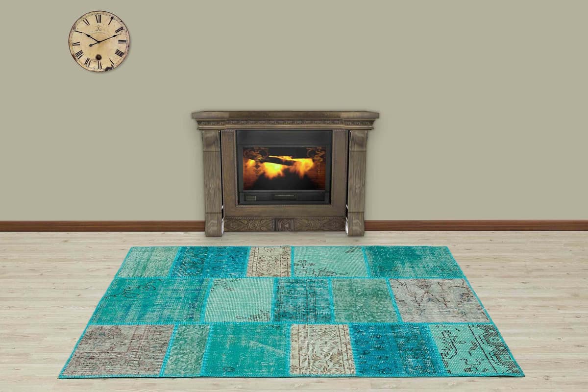 Handmade Antique Wool Rug, vintage rug, Handmade, hand-knotted silk, size 120 × 180 cm, from Konya