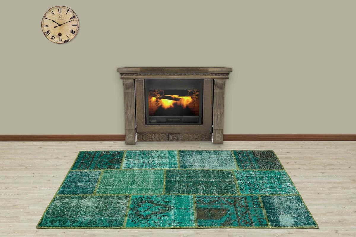 Antique Hand-Woven Wool Rug, vintage rug, Handmade, hand-knotted wool, cotton & silk, size 120 × 180 cm, from Ladik