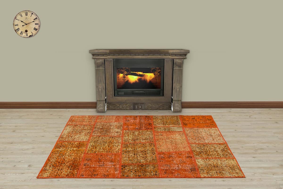 Vintage Patchwork Rug, vintage rug, Handmade, hand-knotted cotton, size 120 × 180 cm, from Gördes