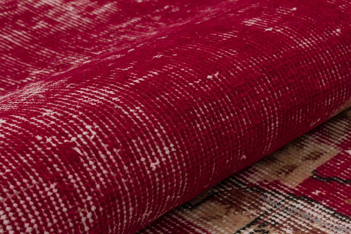 Vintage-Textured Distressed Rug — detail view 4, handmade vintage rug