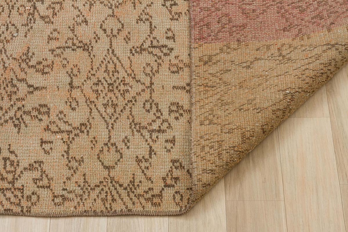 Vintage Distressed Hand-Knotted Rug — detail view 3, handmade vintage rug