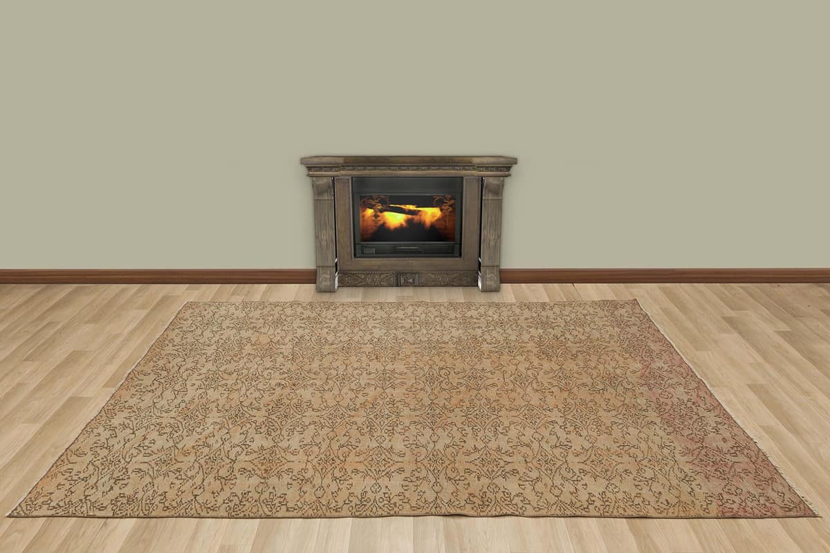 Vintage Distressed Hand-Knotted Rug, vintage rug, Handmade, hand-knotted cotton, size 167 × 268 cm, from Kars