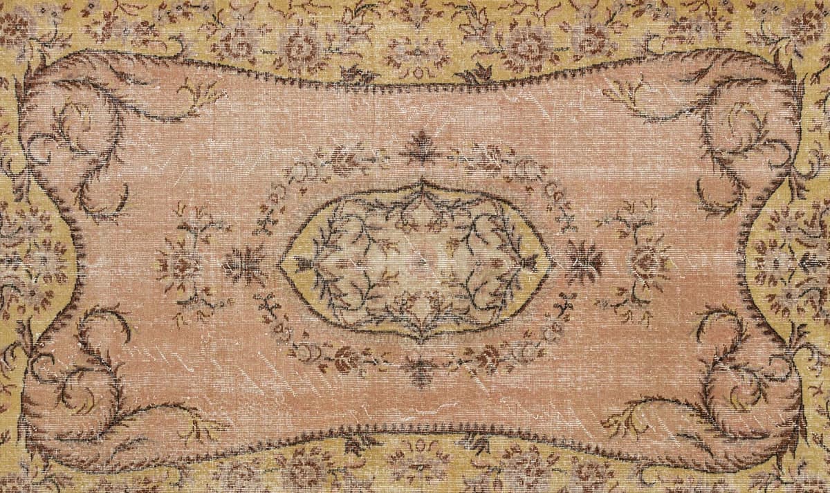 Vintage Distressed Hand-Knotted Rug — detail view 2, handmade vintage rug