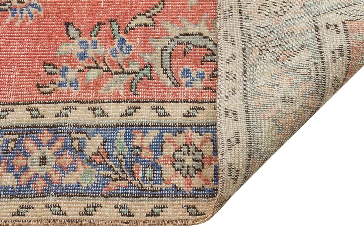 Vintage Distressed Hand-Knotted Rug — detail view 5, handmade vintage rug