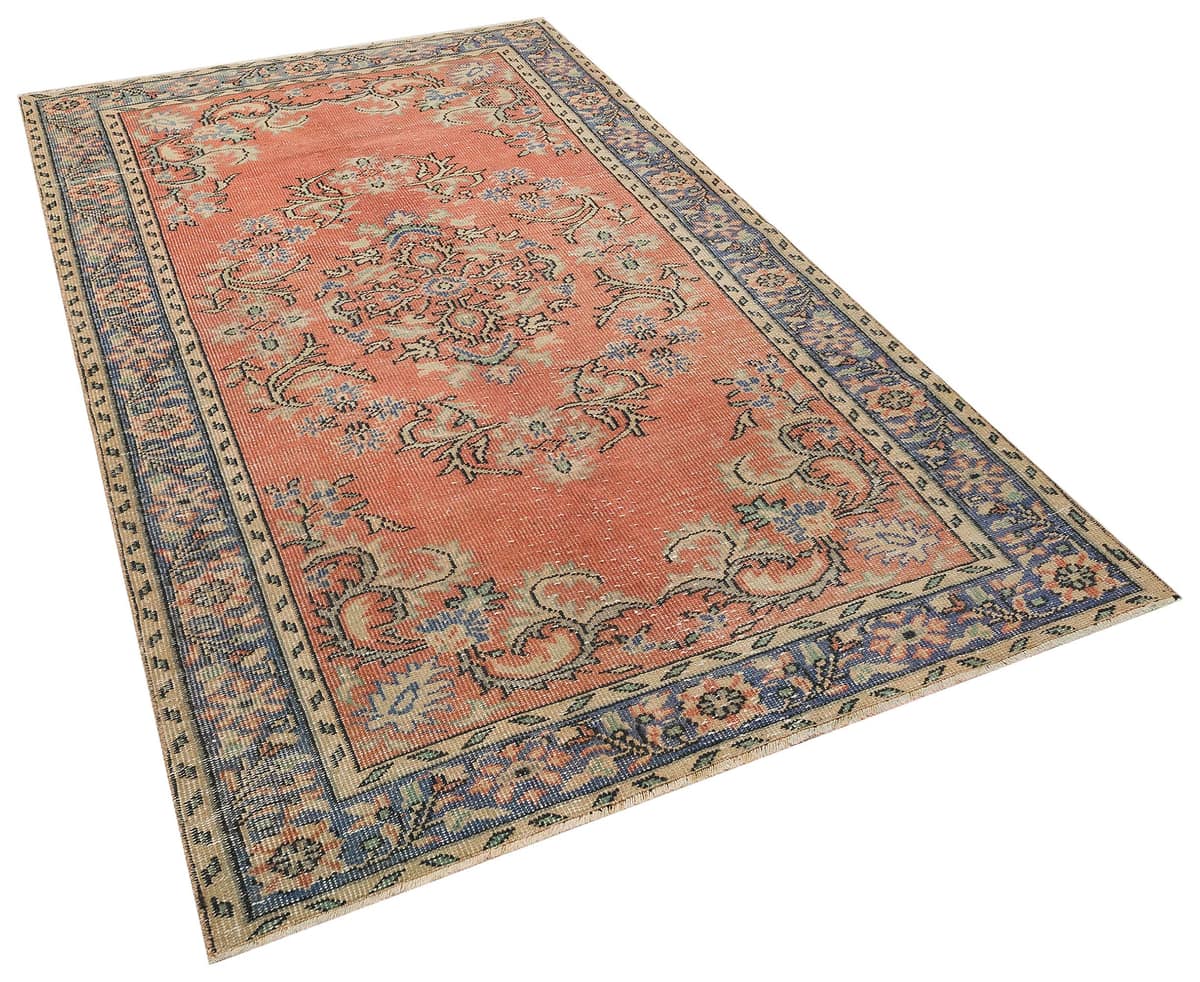 Vintage Distressed Hand-Knotted Rug, vintage rug, Handmade, hand-knotted wool, size 155 × 258 cm, from Kars