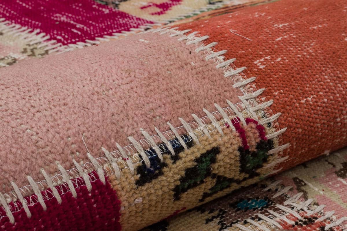 Handmade Antique Wool Rug — detail view 4, handmade vintage rug