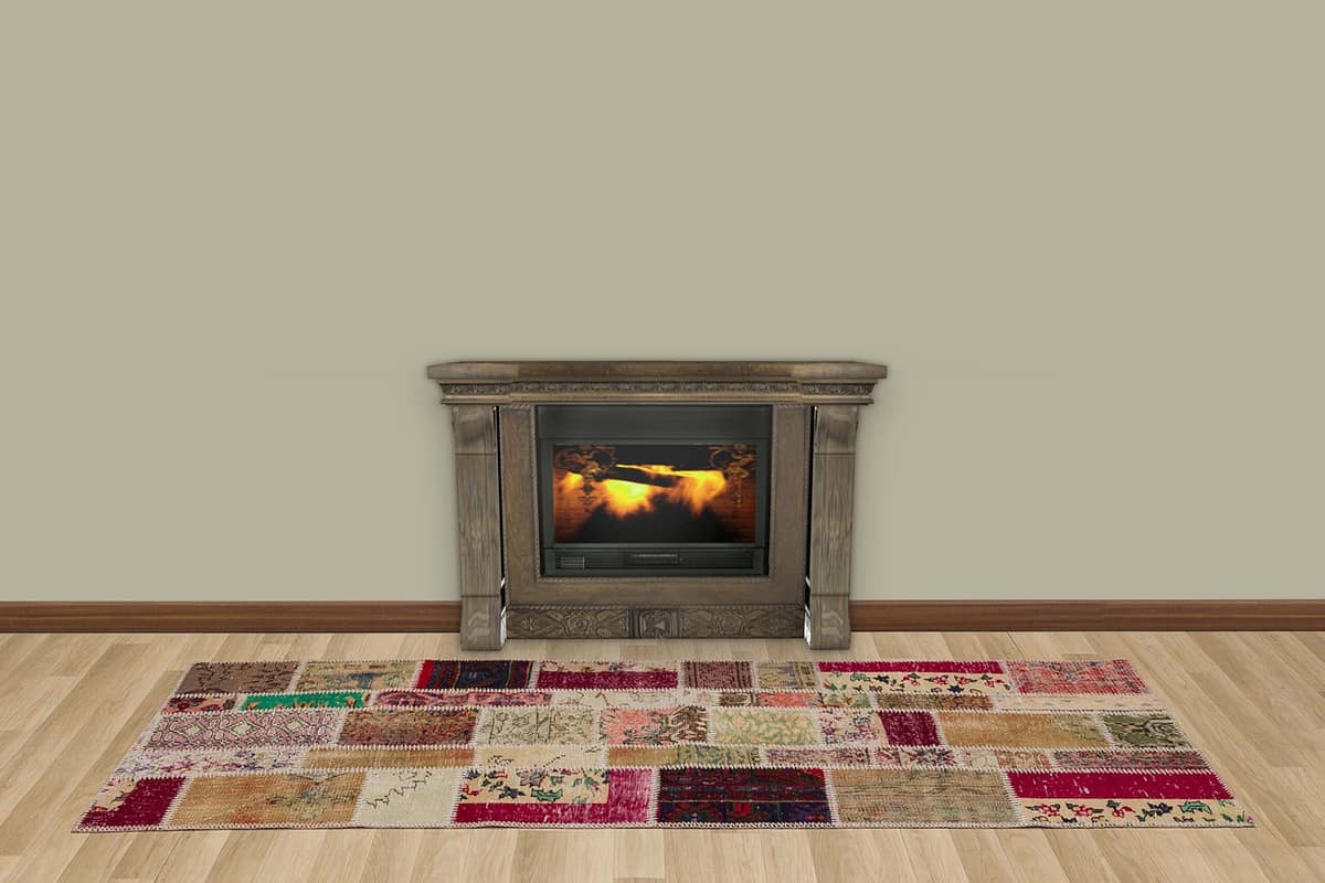 Vintage Patchwork Rug, vintage rug, Handmade, hand-knotted cotton, size 80 × 250 cm, from Hereke