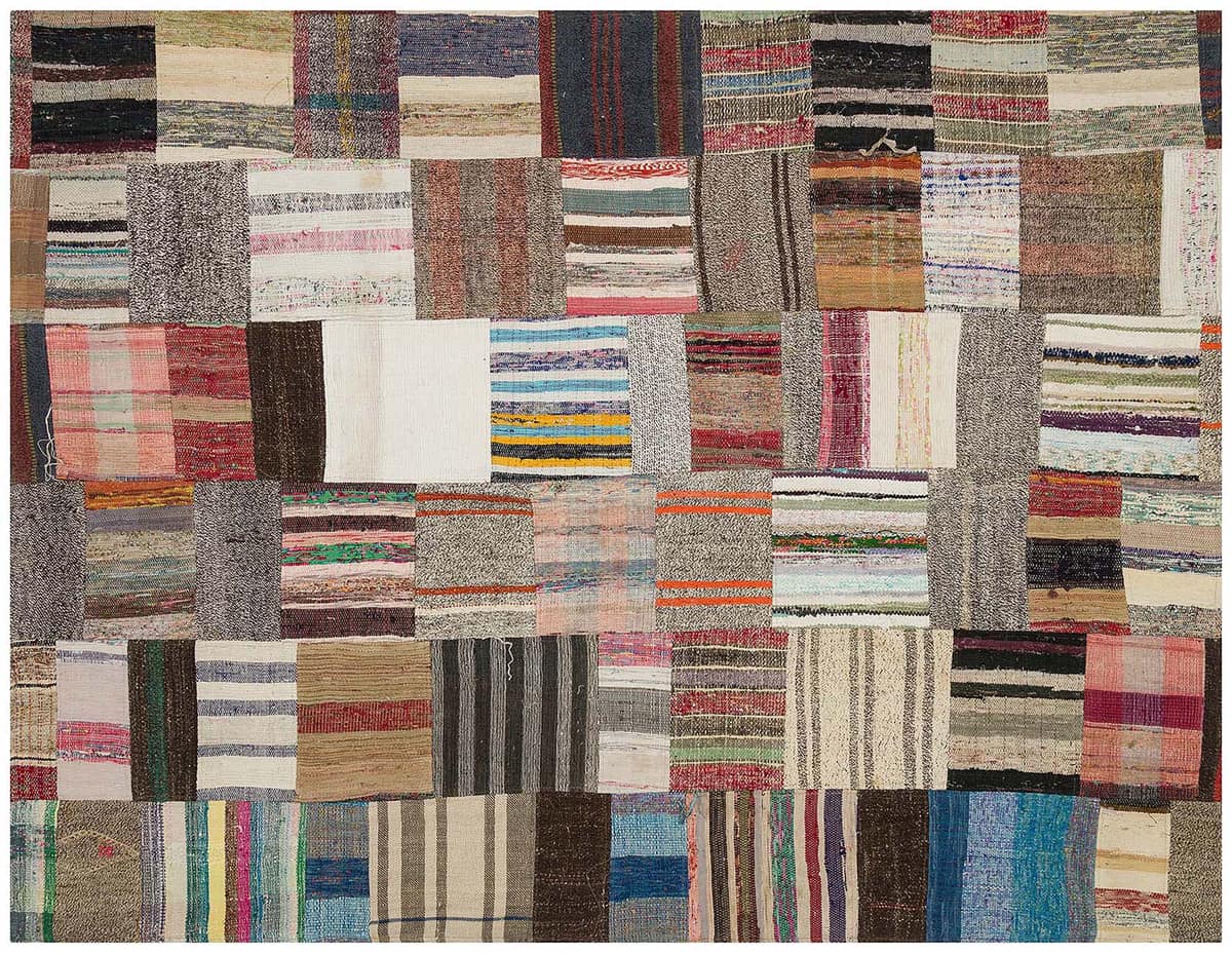 Vintage Patchwork Rug — detail view 2, handmade vintage rug