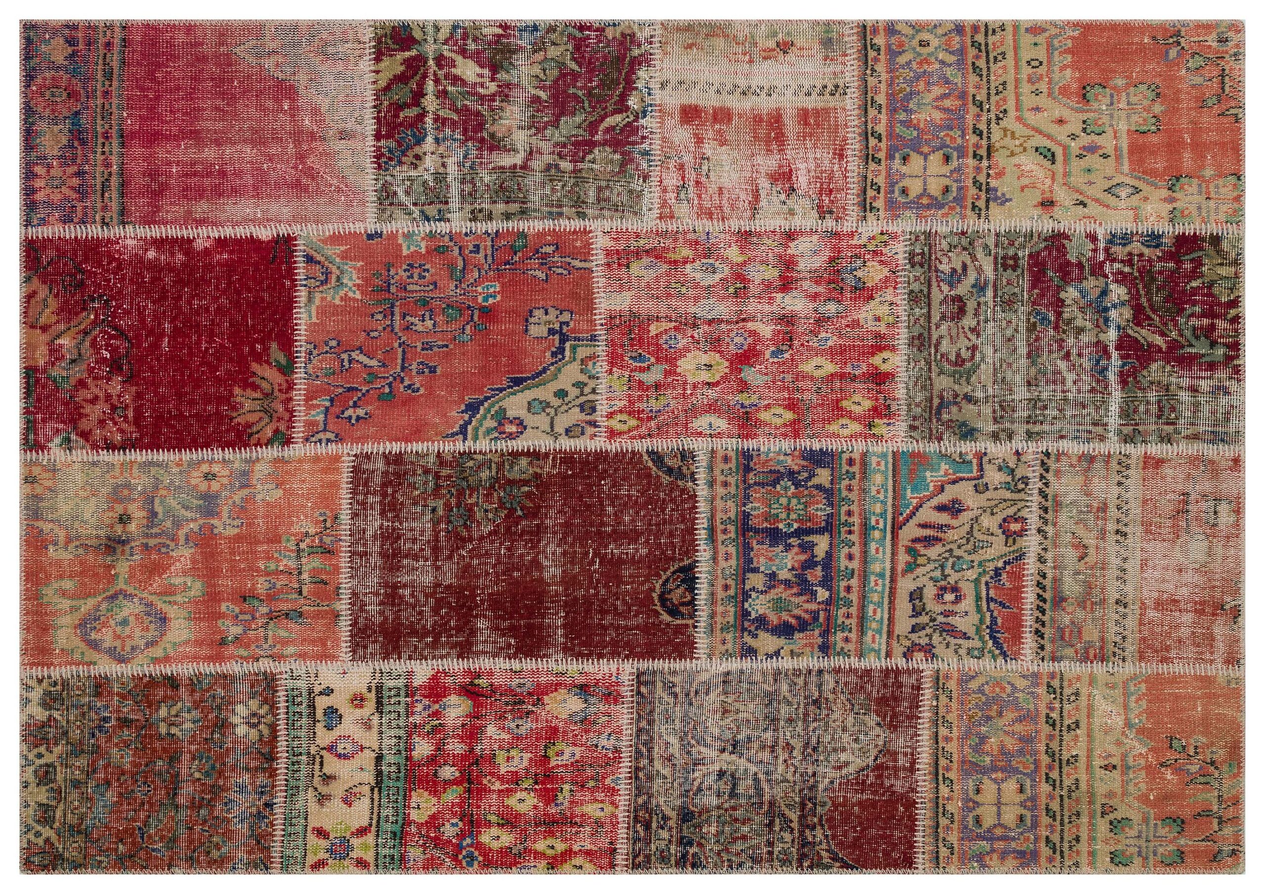 Antique Handwoven Wool Rug — detail view 2, handmade vintage rug