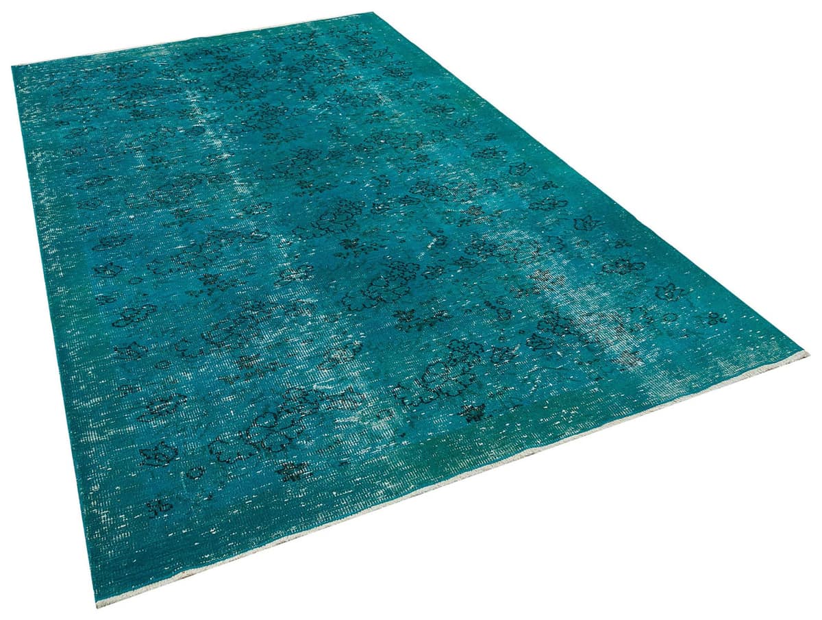 Vintage Distressed Hand-Knotted Rug, vintage rug, Handmade, hand-knotted wool, cotton & silk, size 185 × 271 cm, from Cappadocia