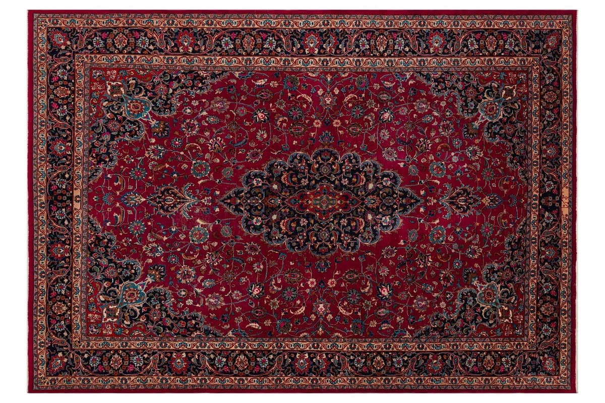 Vintage-Style Distressed Iranian Rug — detail view 4, handmade vintage rug