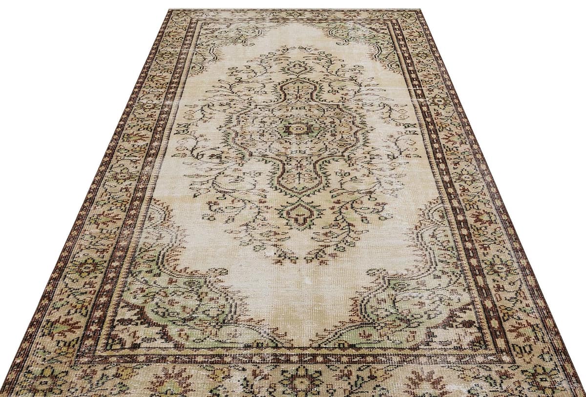 Vintage Hand-Woven Wool Rug, vintage rug, Handmade, hand-knotted silk, size 160 × 261 cm, from Antalya