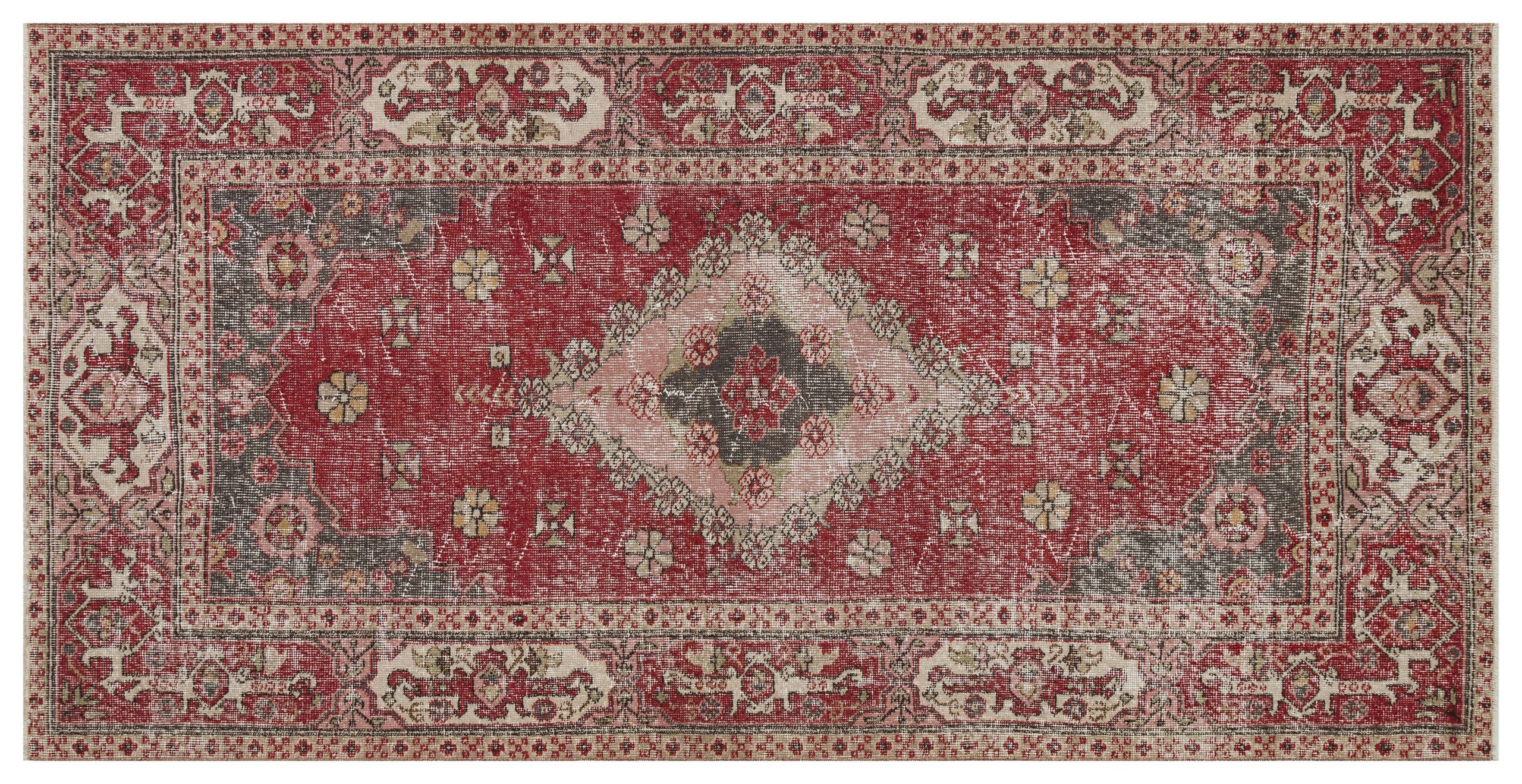Vintage Hand-Woven Wool Rug — detail view 2, handmade vintage rug