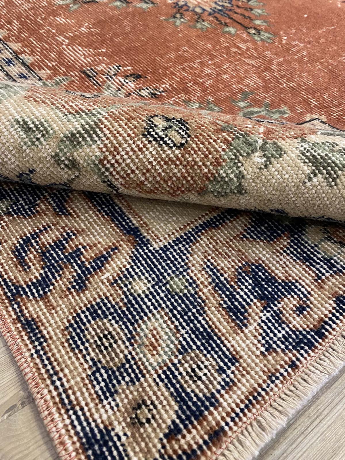 Demirci Distressed Vintage Rug — detail view 3, handmade vintage rug
