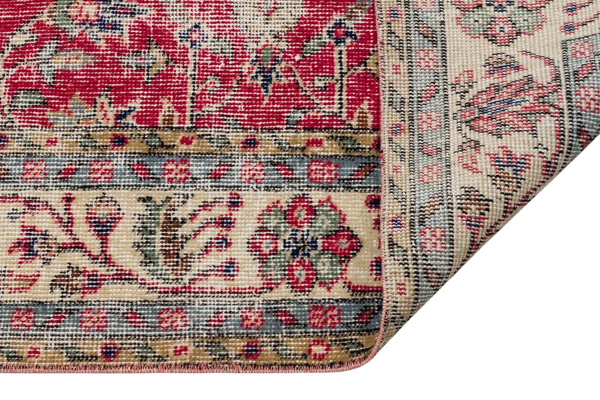 Hand-Woven Distressed Vintage Rug — detail view 3, handmade vintage rug