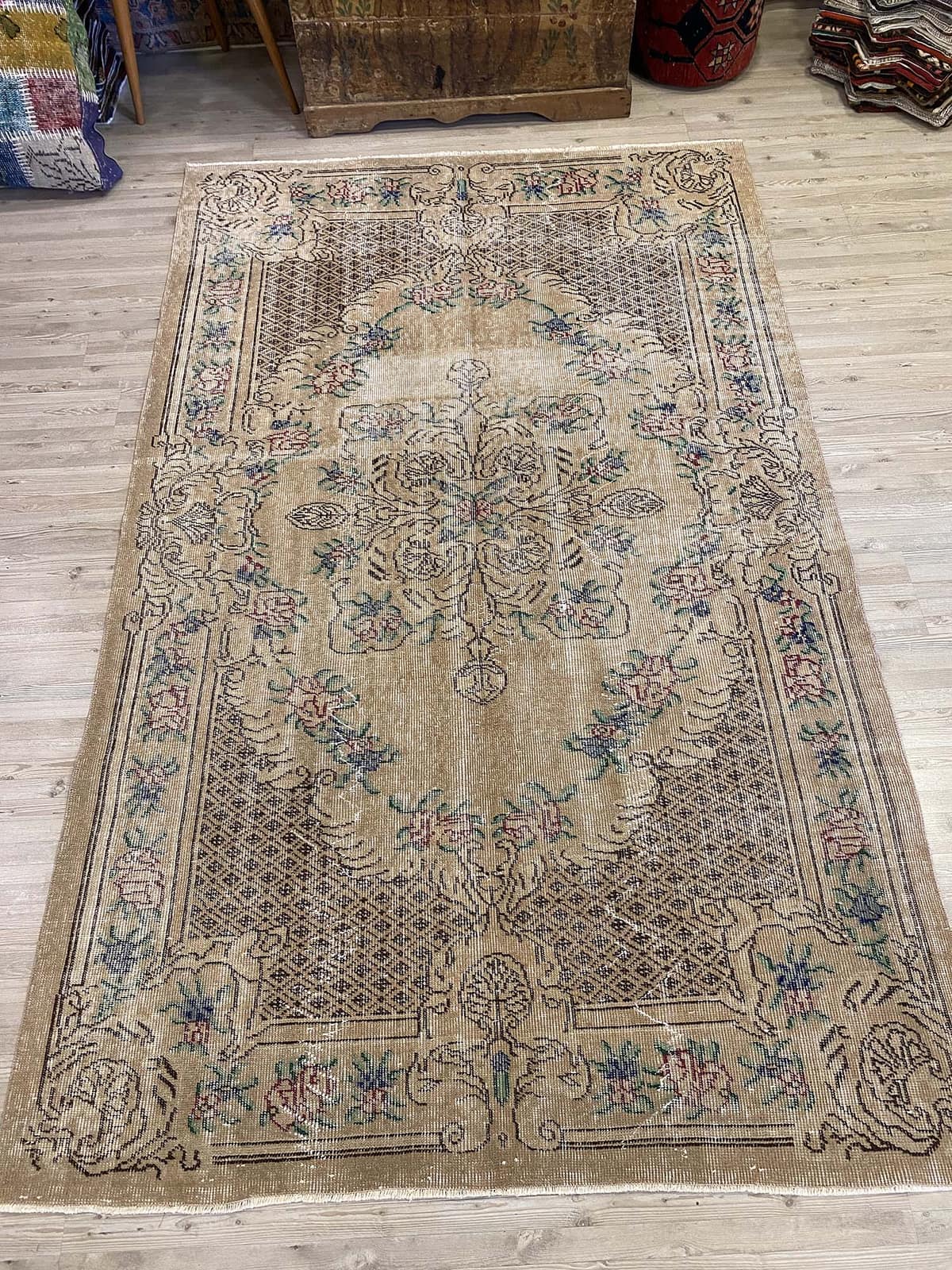 Anatolian Distressed Vintage Rug — detail view 2, handmade vintage rug