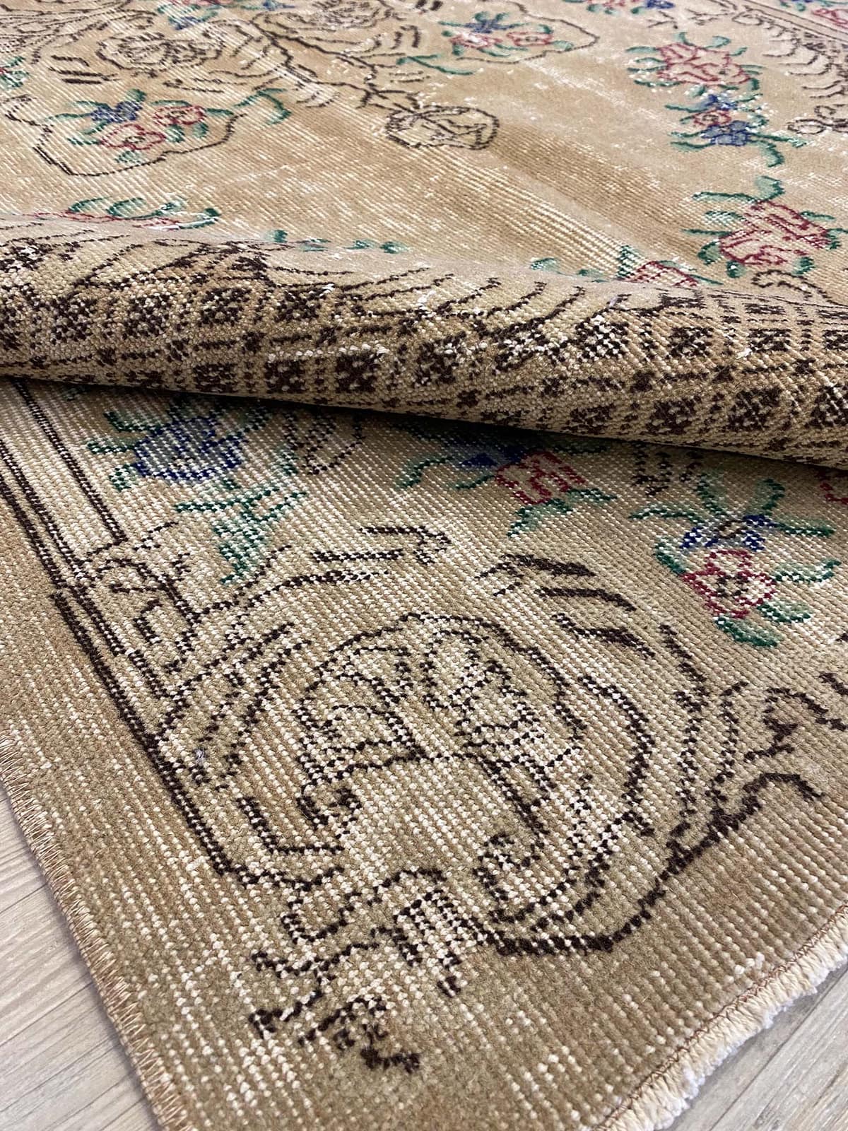 Anatolian Distressed Vintage Rug — detail view 3, handmade vintage rug