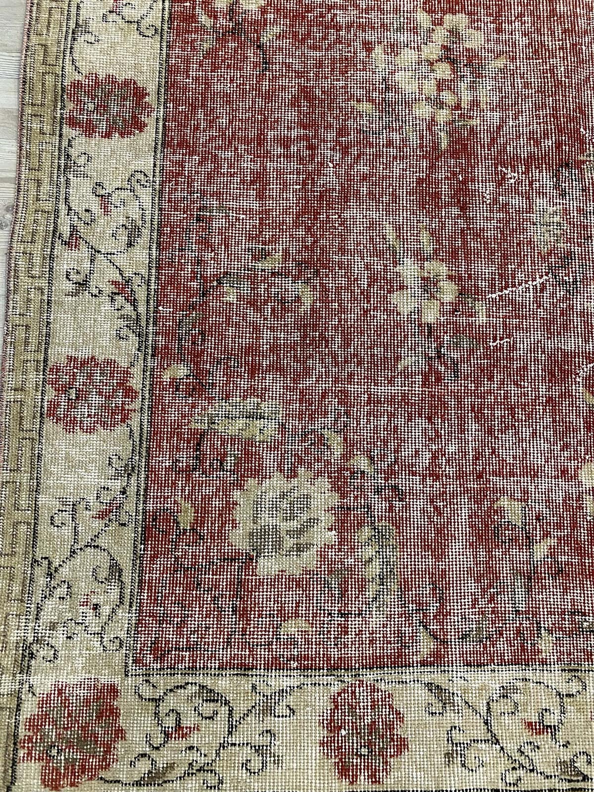 Turkish Distressed Vintage Rug — detail view 3, handmade vintage rug