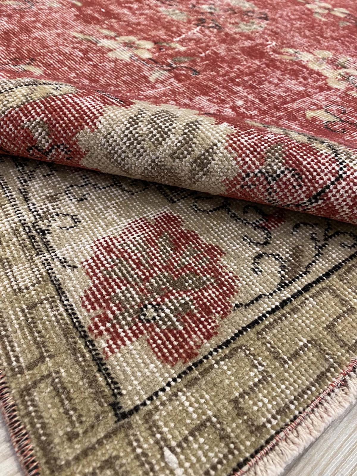 Turkish Distressed Vintage Rug — detail view 4, handmade vintage rug