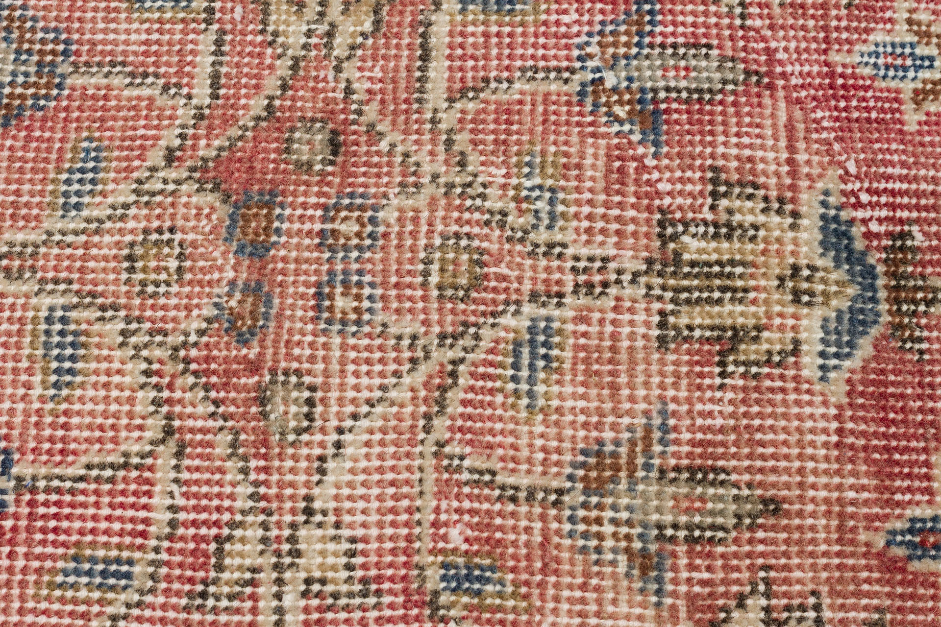 Handwoven Masterpiece Distressed Vintage Rug — detail view 3, handmade vintage rug
