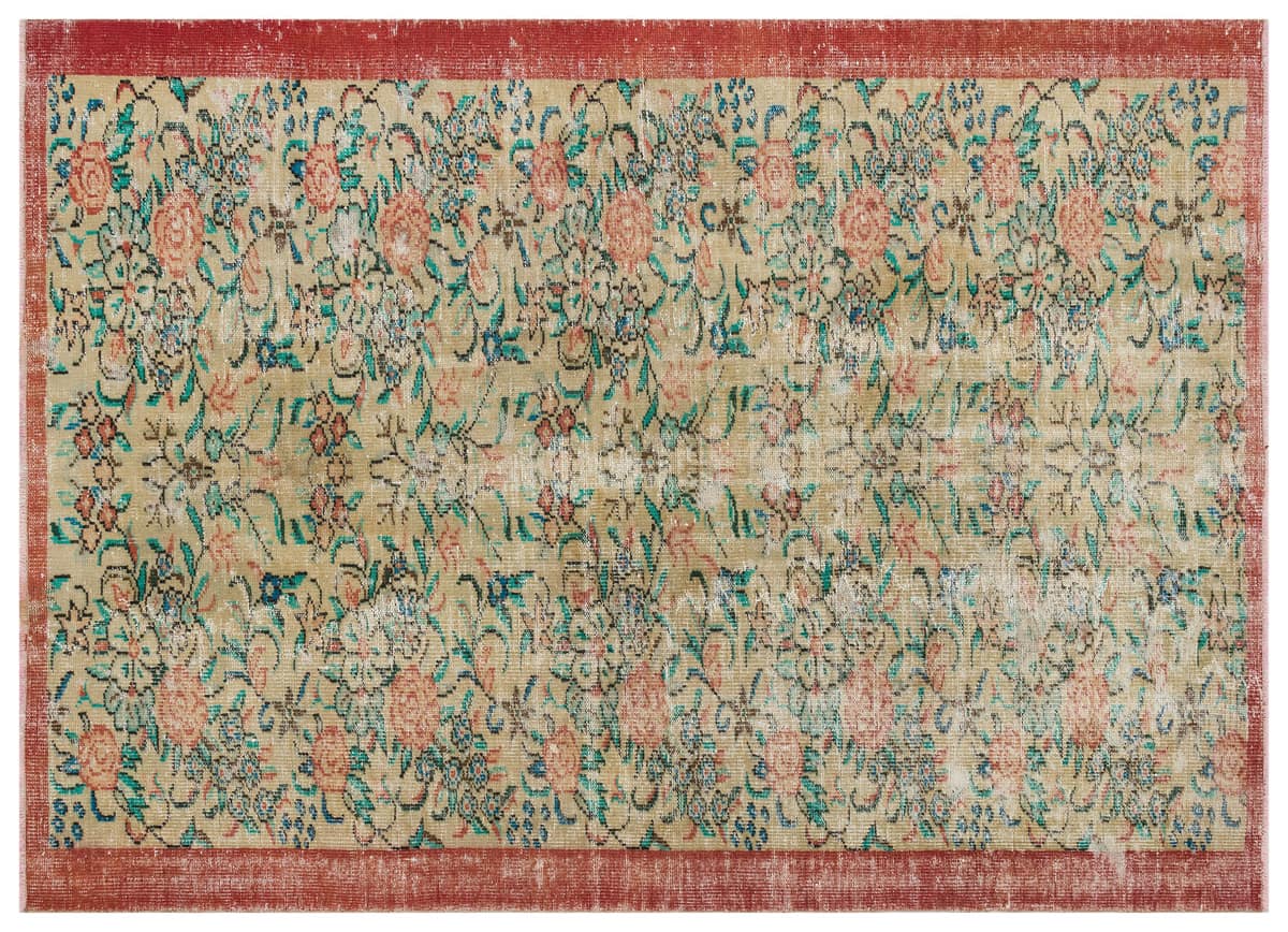 Timeless Turkish Handcrafted Distressed Vintage Rug — detail view 5, handmade vintage rug