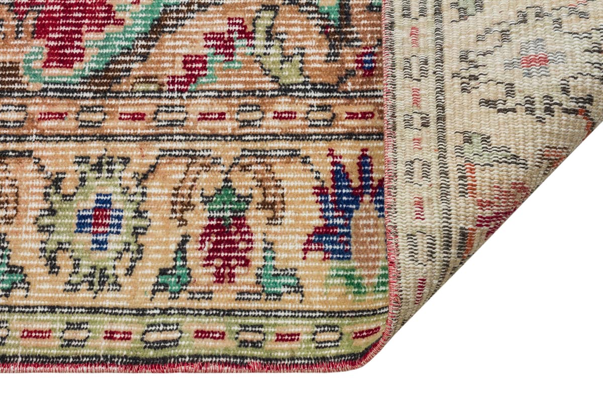 Traditional Anatolian Handcrafted Distressed Vintage Rug — detail view 3, handmade vintage rug