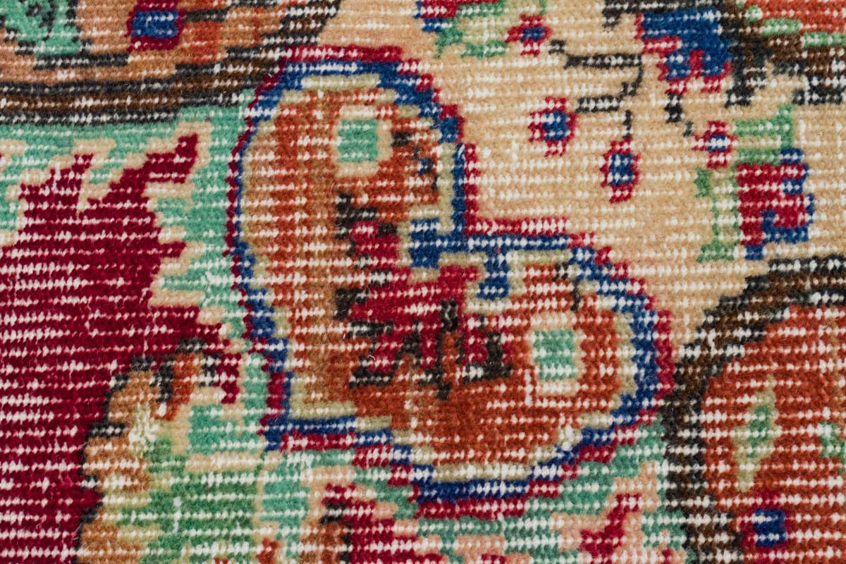 Traditional Anatolian Handcrafted Distressed Vintage Rug — detail view 4, handmade vintage rug