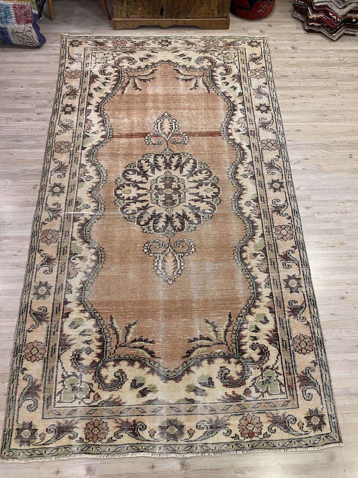 Vintage Distressed Rug — detail view 3, handmade vintage rug