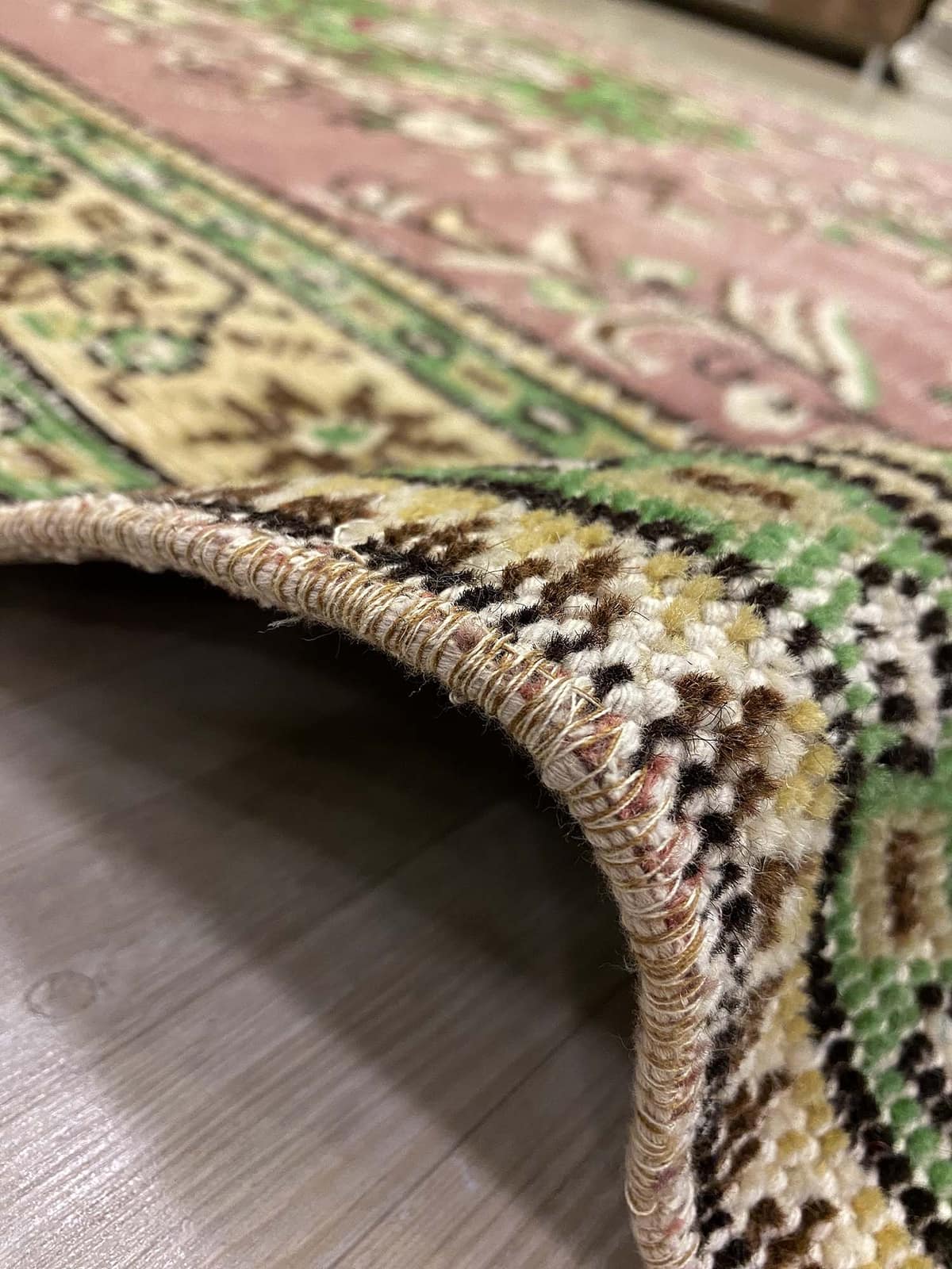 Anatolian-Patterned Distressed Rug — detail view 5, handmade vintage rug