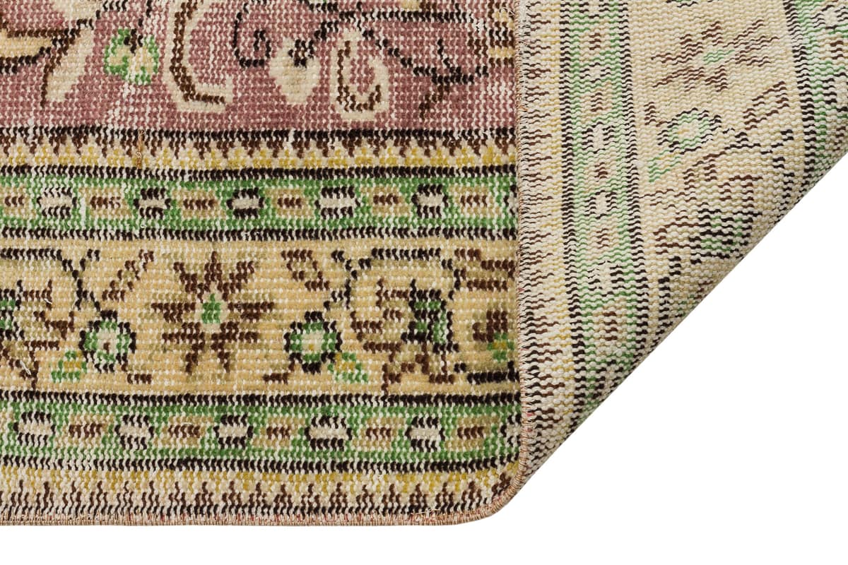 Anatolian-Patterned Distressed Rug — detail view 3, handmade vintage rug