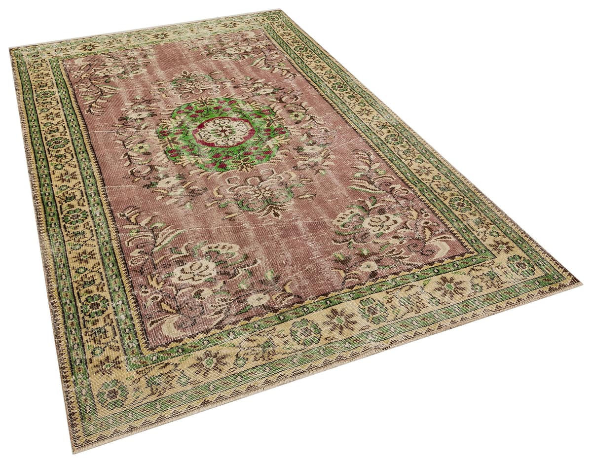 Anatolian-Patterned Distressed Rug, vintage rug, Handmade, hand-knotted cotton, size 166 × 264 cm, from Sivas