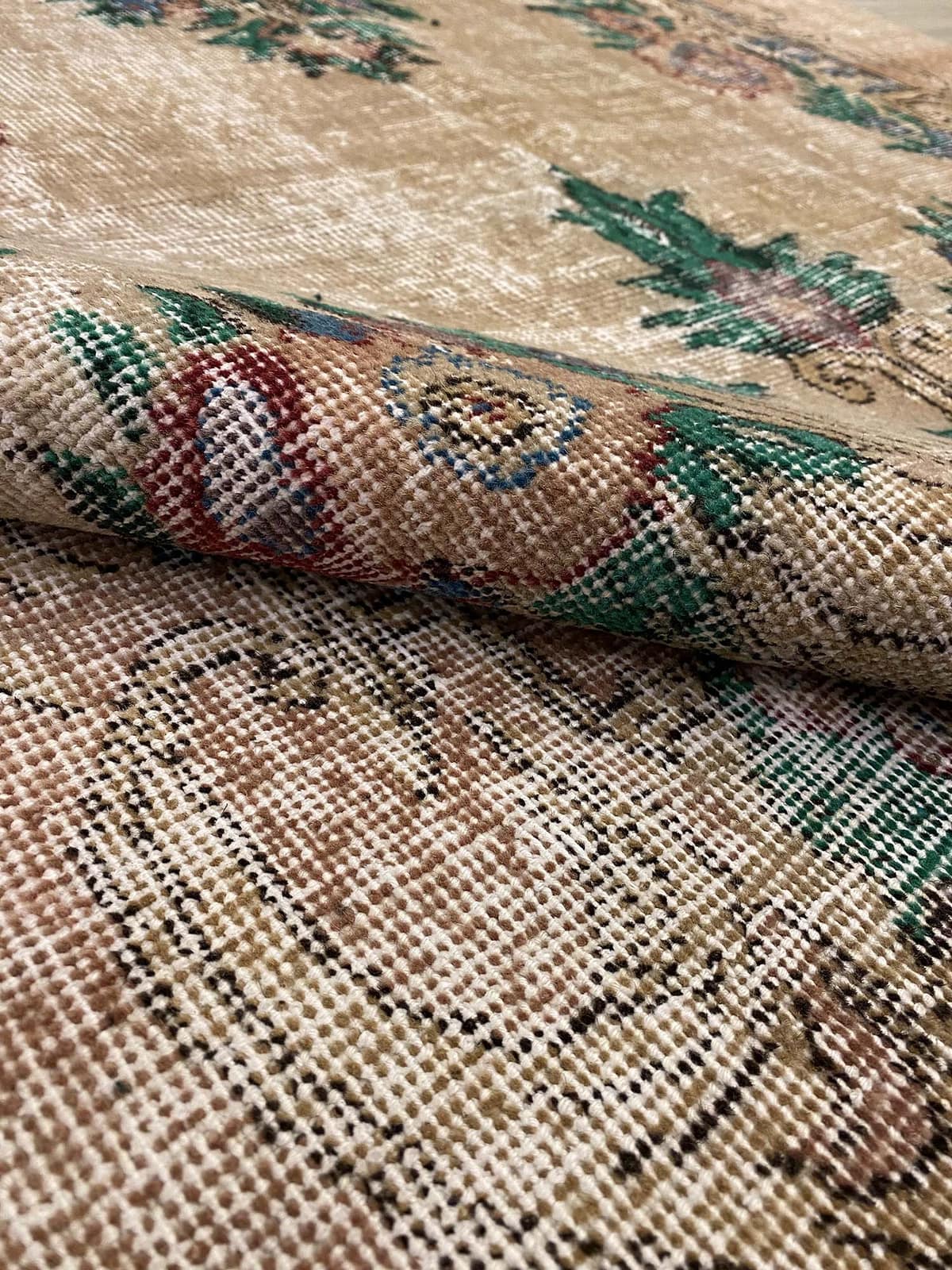 Principle and Legend Distressed Vintage Rug — detail view 4, handmade vintage rug