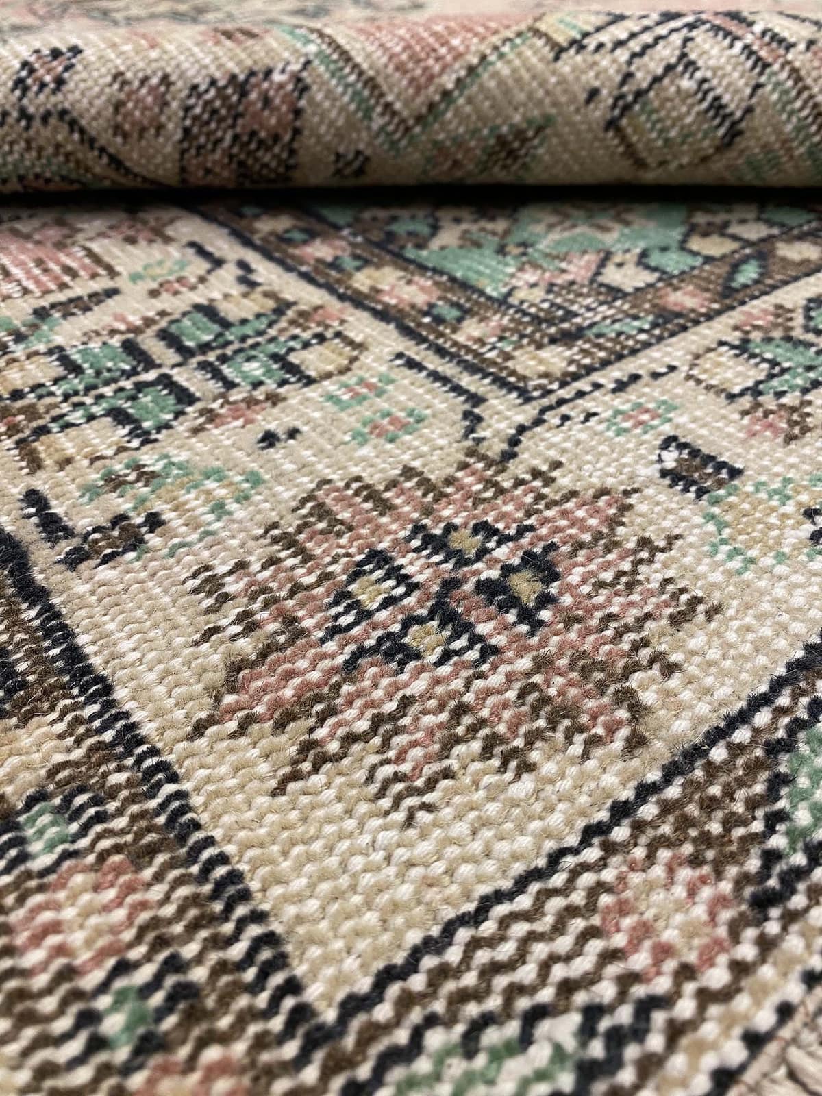 Ottoman Antique-Style Vintage Rug — detail view 4, handmade vintage rug