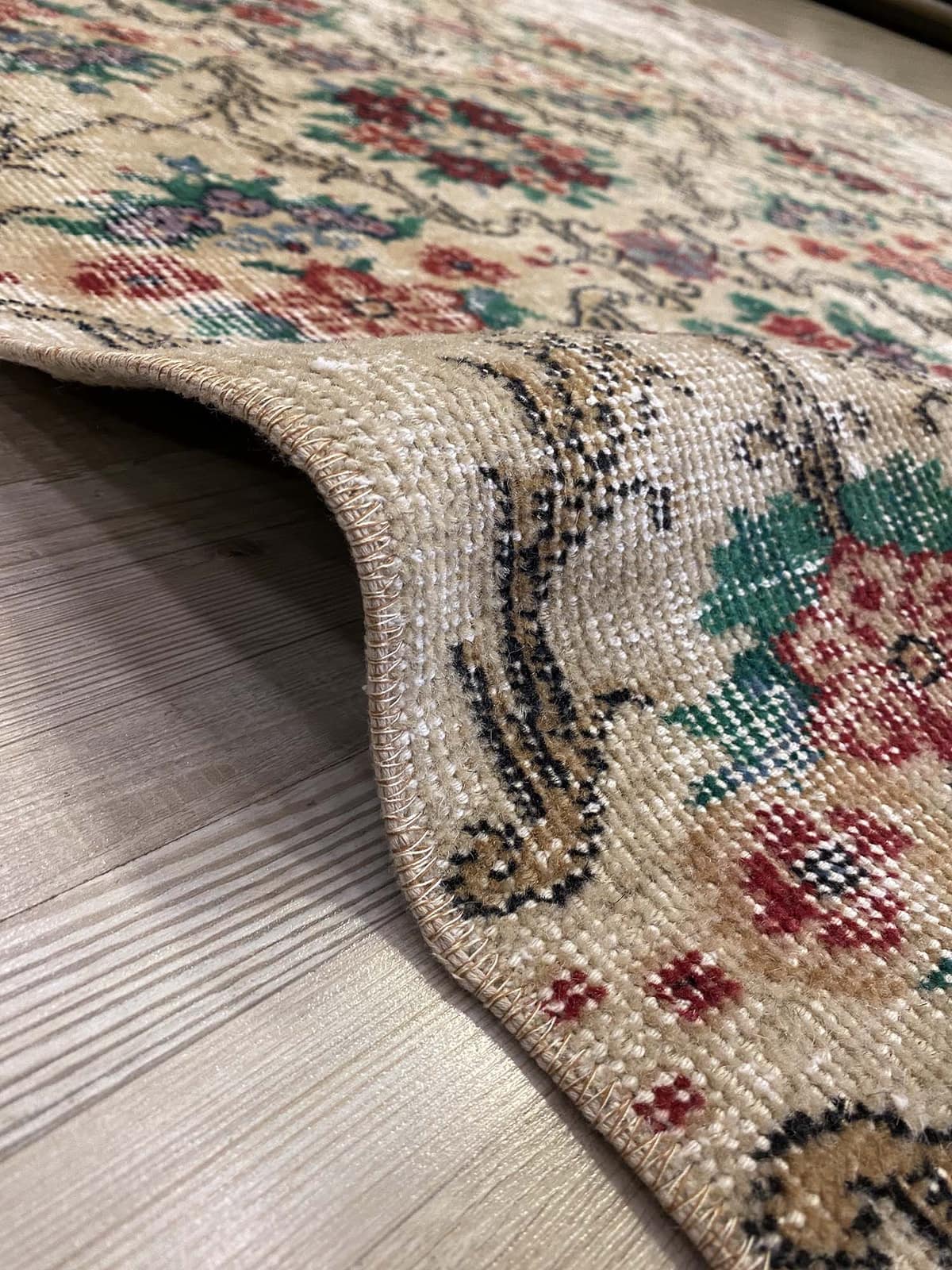 Airplane-Themed Vintage Rug — detail view 4, handmade vintage rug