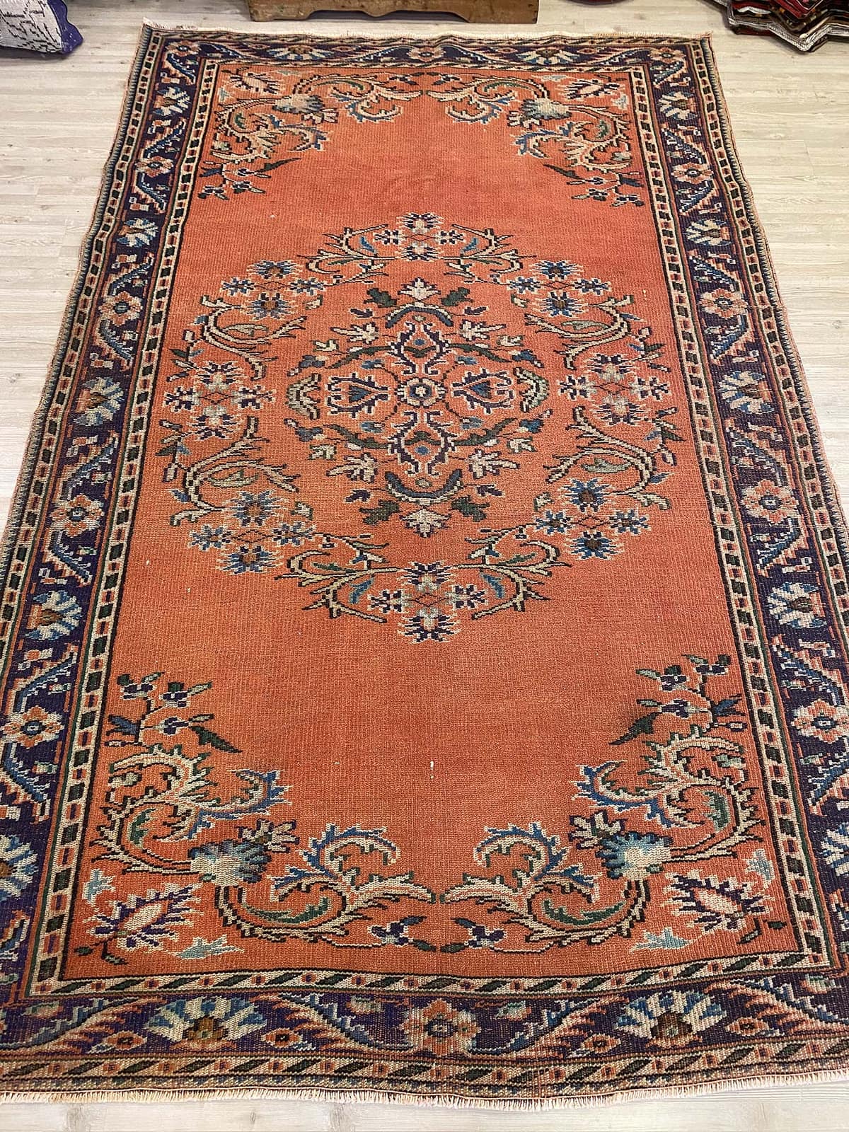 Turkish Distressed Vintage Rug — detail view 2, handmade vintage rug
