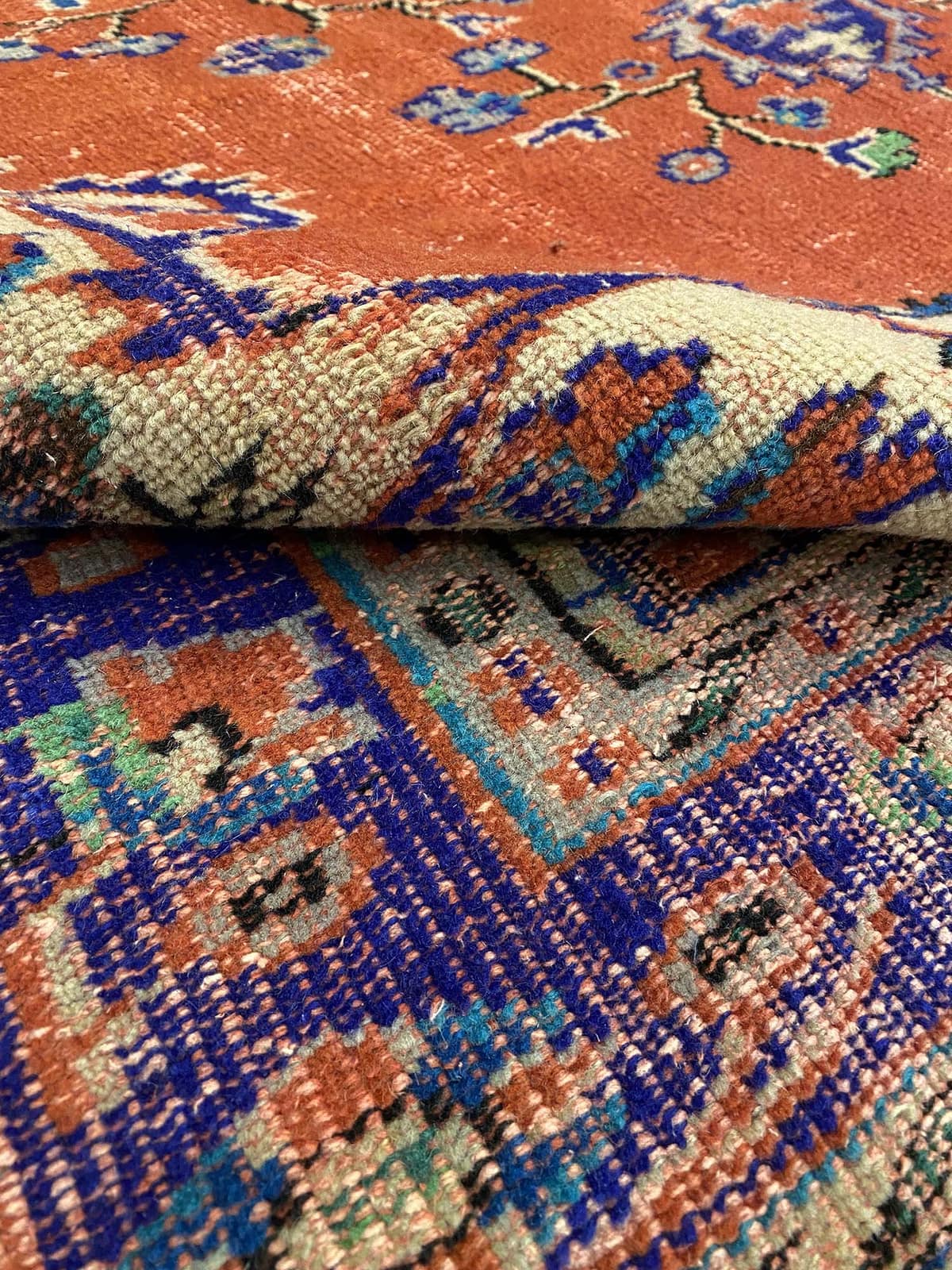 Imperial Textured Distressed Vintage Rug — detail view 5, handmade vintage rug