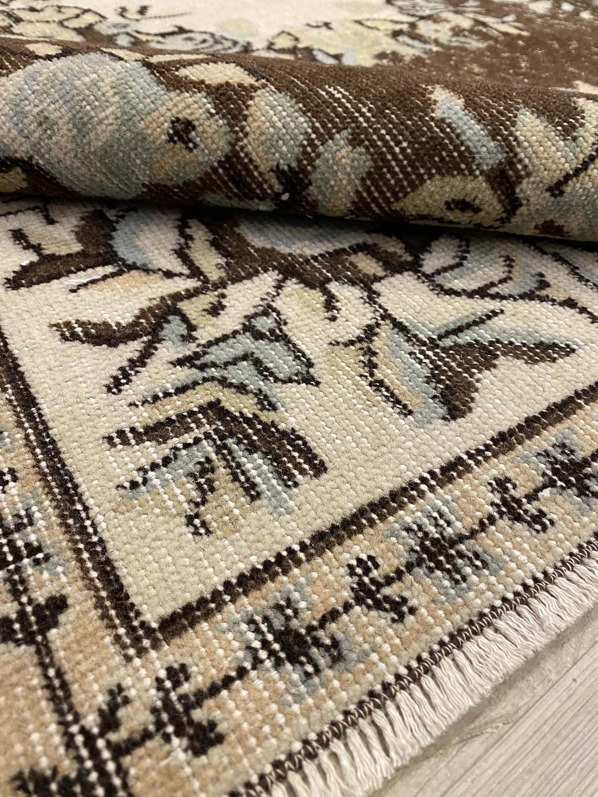 Legendary Lace-Weave Distressed Vintage Rug — detail view 4, handmade vintage rug