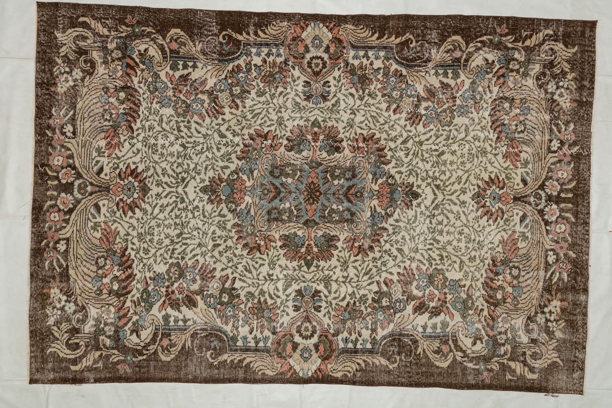 Handmade Distressed Vintage Rug — detail view 2, handmade vintage rug