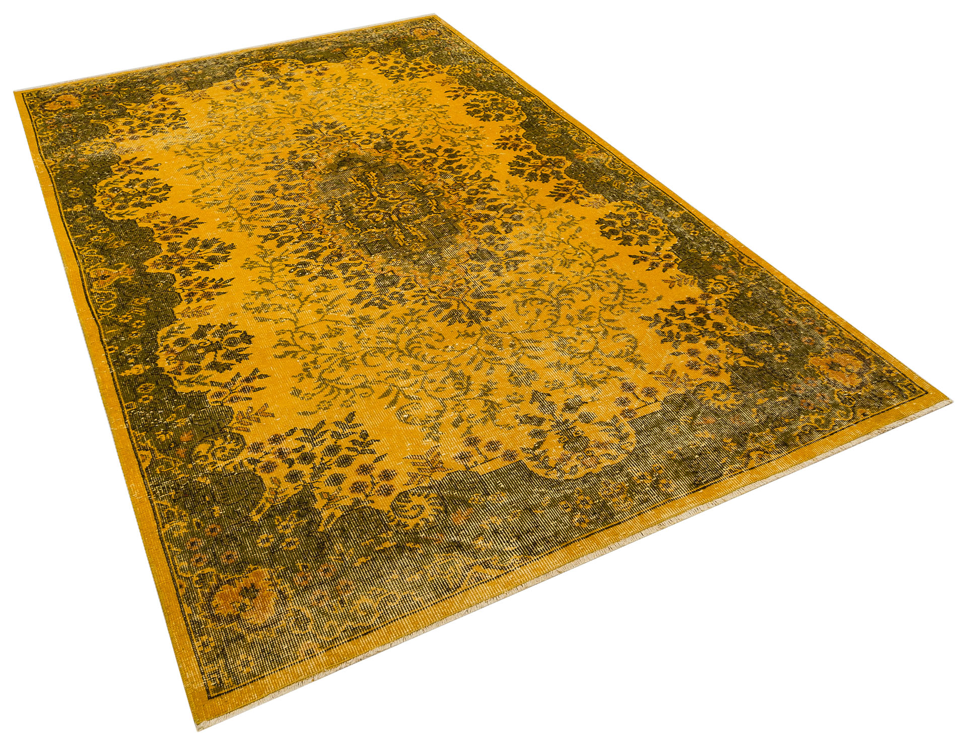 The Melancholy of Times Past: Distressed Vintage Rug, vintage rug, Handmade, hand-knotted wool & silk, size 172 × 266 cm, from Kayseri