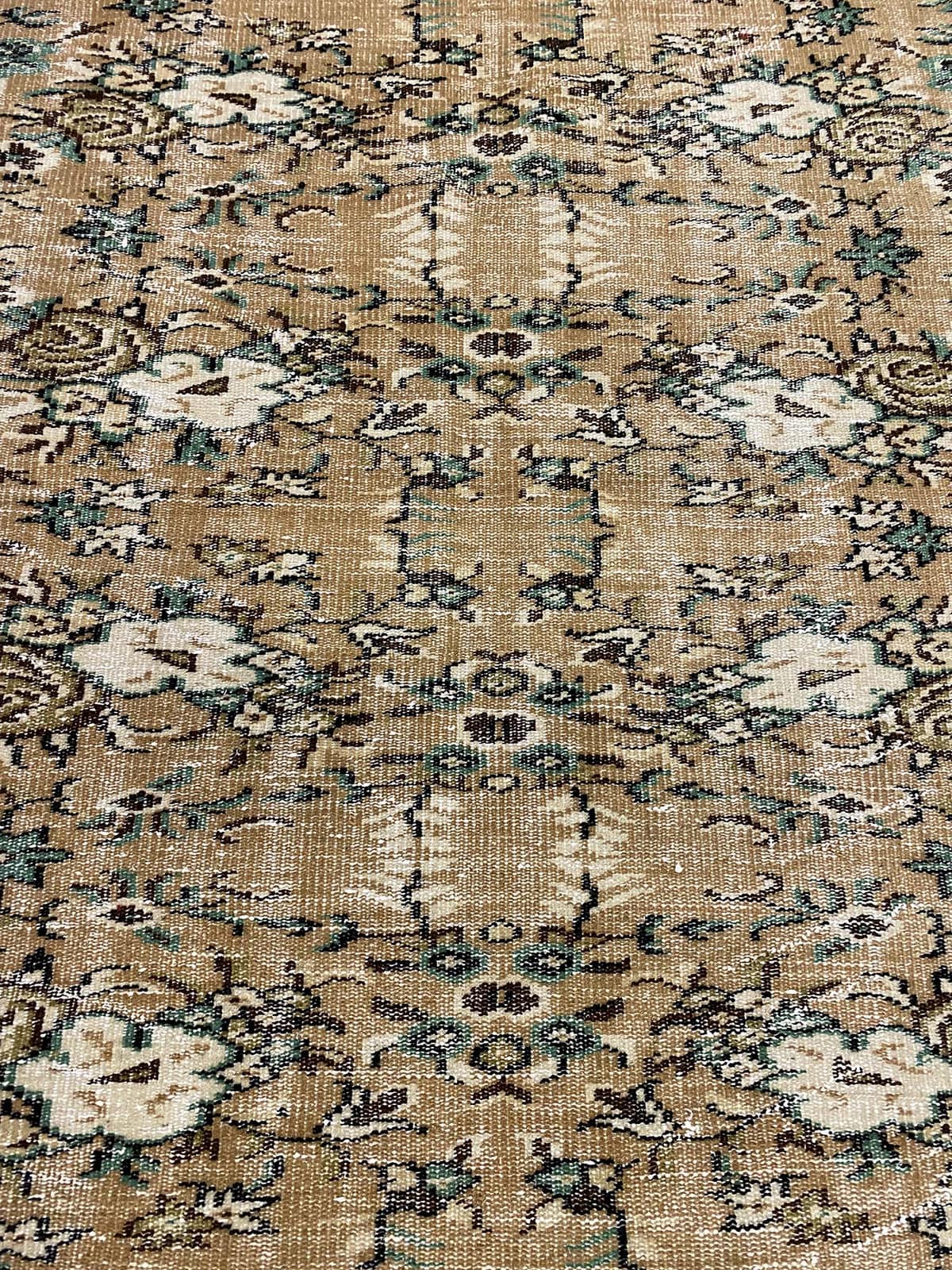 "A Pearl Kept Secret" Distressed Vintage Rug — detail view 3, handmade vintage rug