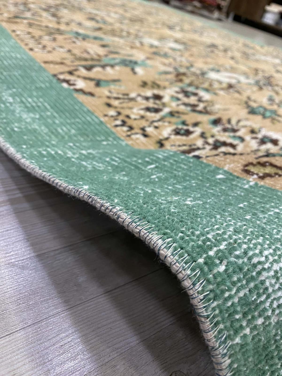 "A Pearl Kept Secret" Distressed Vintage Rug — detail view 5, handmade vintage rug
